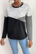 Load image into Gallery viewer, Leopard Color Block Pullover
