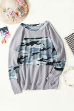 Load image into Gallery viewer, Camouflage Color Block Waffle Knit Pullover
