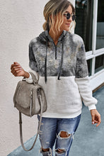 Load image into Gallery viewer, Quarter Zip Drawstring Pocket Teddy Hoodie
