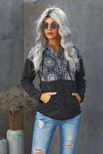 Load image into Gallery viewer, Floral Contrast Panel Hoodie
