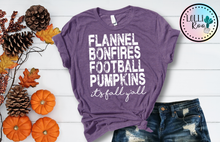 Load image into Gallery viewer, Flannel, Bonfires, Football &amp; Pumpkins
