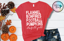 Load image into Gallery viewer, Flannel, Bonfires, Football &amp; Pumpkins
