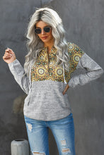 Load image into Gallery viewer, Floral Contrast Panel Hoodie
