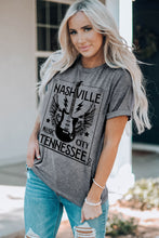 Load image into Gallery viewer, NASHVILLE TENNESSEE Cuffed Round-Neck Tee
