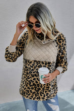 Load image into Gallery viewer, Leopard Quilted Contrast Pullover
