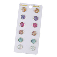 Load image into Gallery viewer, 6 Pairs/Set Women&#39;s Druzy Earrings
